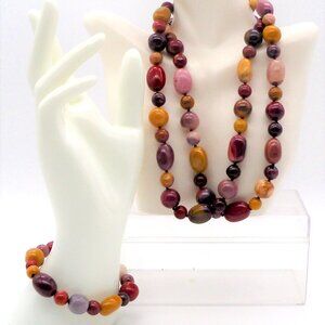 Freeform Multicolor Mookaite Necklace and Bracelet